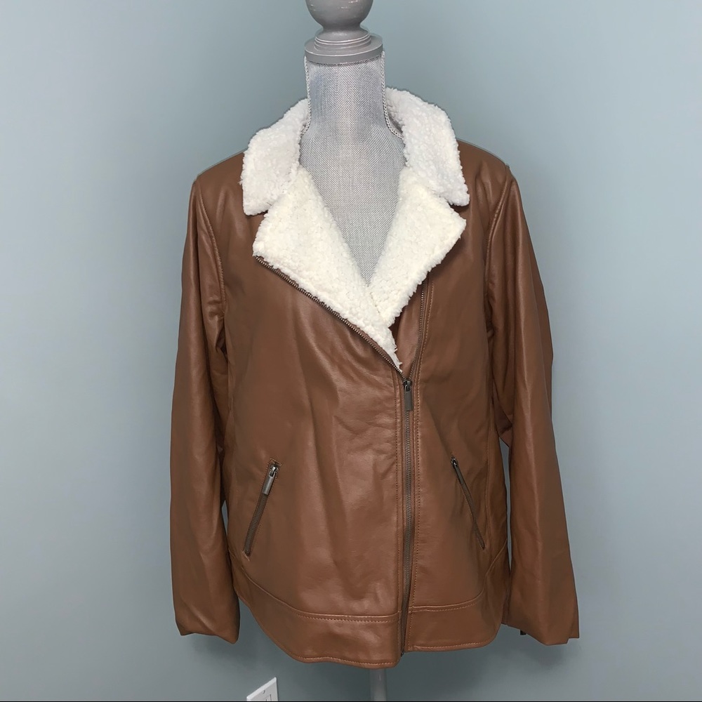 TORRID Sherpa Lined Moto brown jacket women’s plus size 3X NWT winter coat
